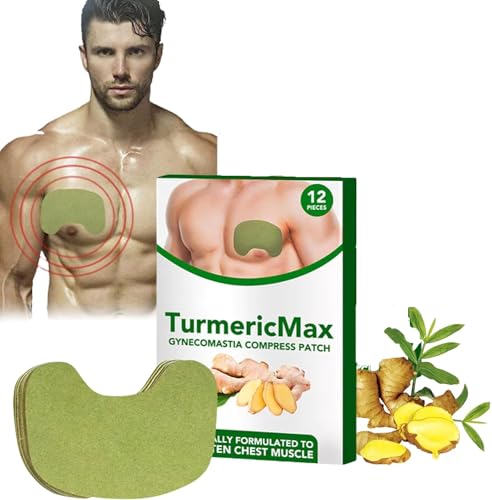 Turmericmax Gynecomastia Compress Patch, Gynecomastia Cellulite Melting Patch,Gynecomastia Tightening Ginger Patch,Chest Belly Fat Remove for Men,Chest Belly Fat Tightening Patch (1 Box) von Ashopfun