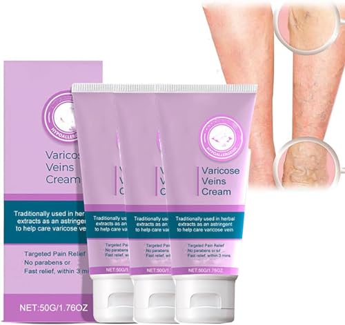 Vuara Varicose Veins Cream,Natural Varicose Veins Treatment Cream for Legs,Varicose Veins Relief Cream, Spider Vein & Varicose Vein Cream,Natural Varicose Vein Cream for Women Men (3 Pcs) von Ashopfun