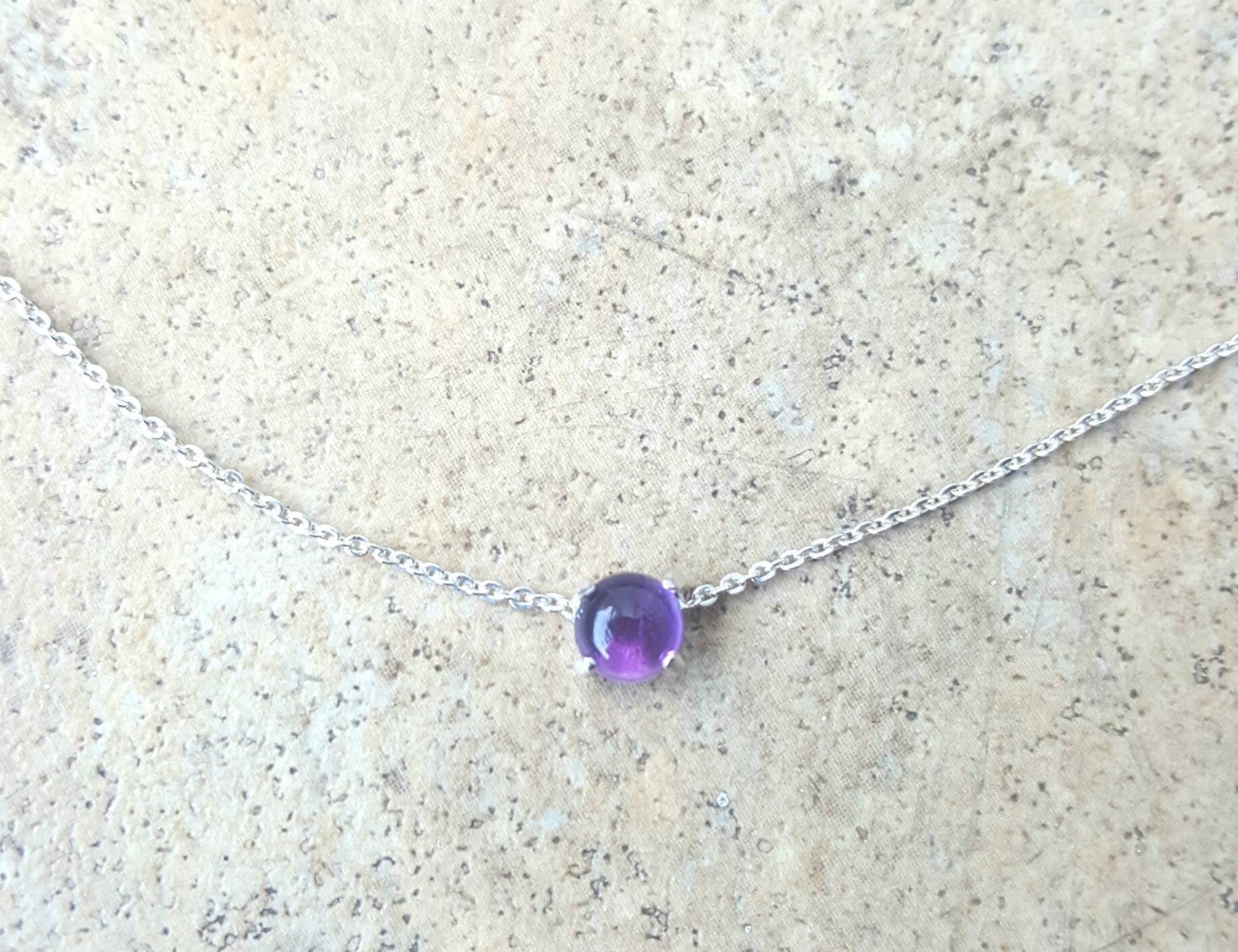 Amethyst Halsband - Echte Halskette in Sterling Silber Oder Gold 5mm Amethyst Halsband - Echte Halskette in Sterling Silber Oder Gold 5mm von Ashpreys
