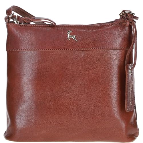 Ashwood Leder Crossbody Bag für Damen - Echtleder Umhängetasche mit verstellbarem Riemen, goldene Hardware, Reißverschlusstaschen & Taschenanhänger - Stilvolle Alltags-Geldbörse: AVA, cognac, Medium Ashwood Leder Crossbody Bag für Damen - Echtleder Umhängetasche mit verstellbarem Riemen, goldene Hardware, Reißverschlusstaschen & Taschenanhänger - Stilvolle Alltags-Geldbörse: AVA, cognac, Medium von Ashwood