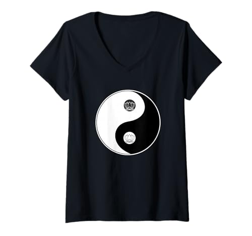 Damen Lotus Tao Ying Yang Tai Chi Kampfsport T-Shirt mit V-Ausschnitt Damen Lotus Tao Ying Yang Tai Chi Kampfsport T-Shirt mit V-Ausschnitt von Asia Spirit Designs