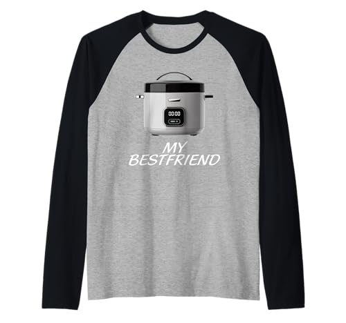 Lustiger Reiskocher My Bestfriend Humor Spruch Frauen Männer Witz Raglan von Asian Food Lover Kitchen Appliance Joke Mother Mom
