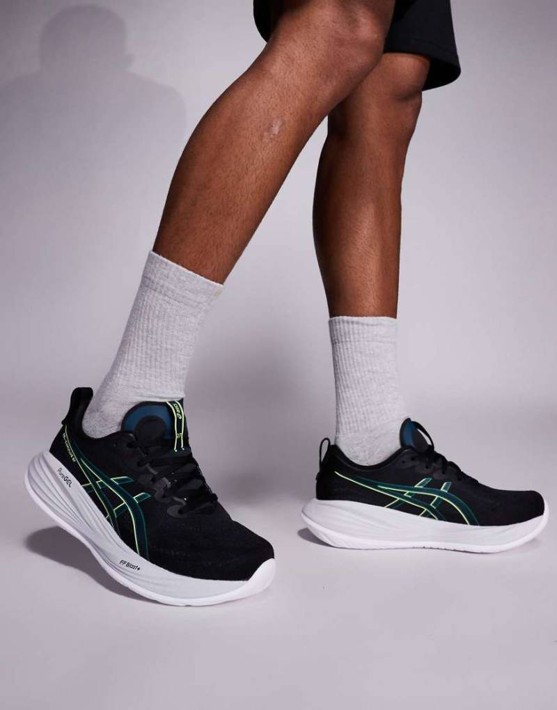 Asics - Gel-Cumulus 27 - Lauf-Sneaker in Schwarz und Lucid-Gelb von Asics