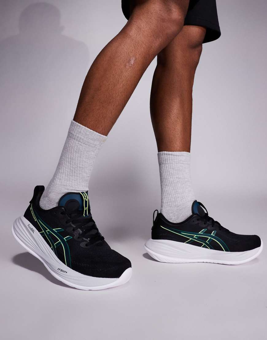 Asics - Gel-Cumulus 27 - Lauf-Sneaker in Schwarz und Lucid-Gelb von Asics
