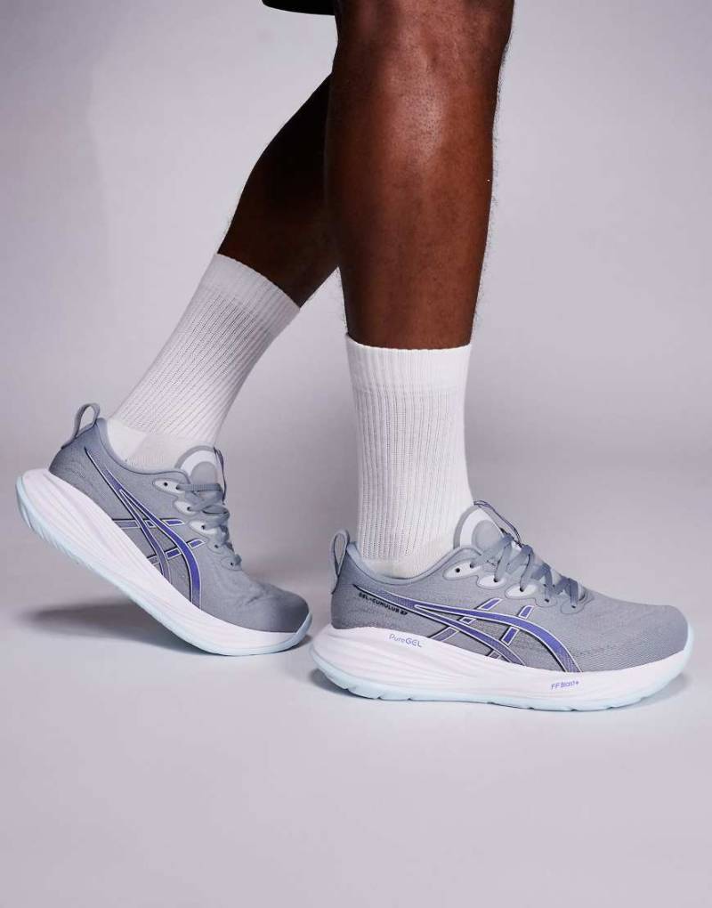 Asics - Gel-Cumulus 27 - Laufschuhe in Gravel und Midnight-Blau von Asics