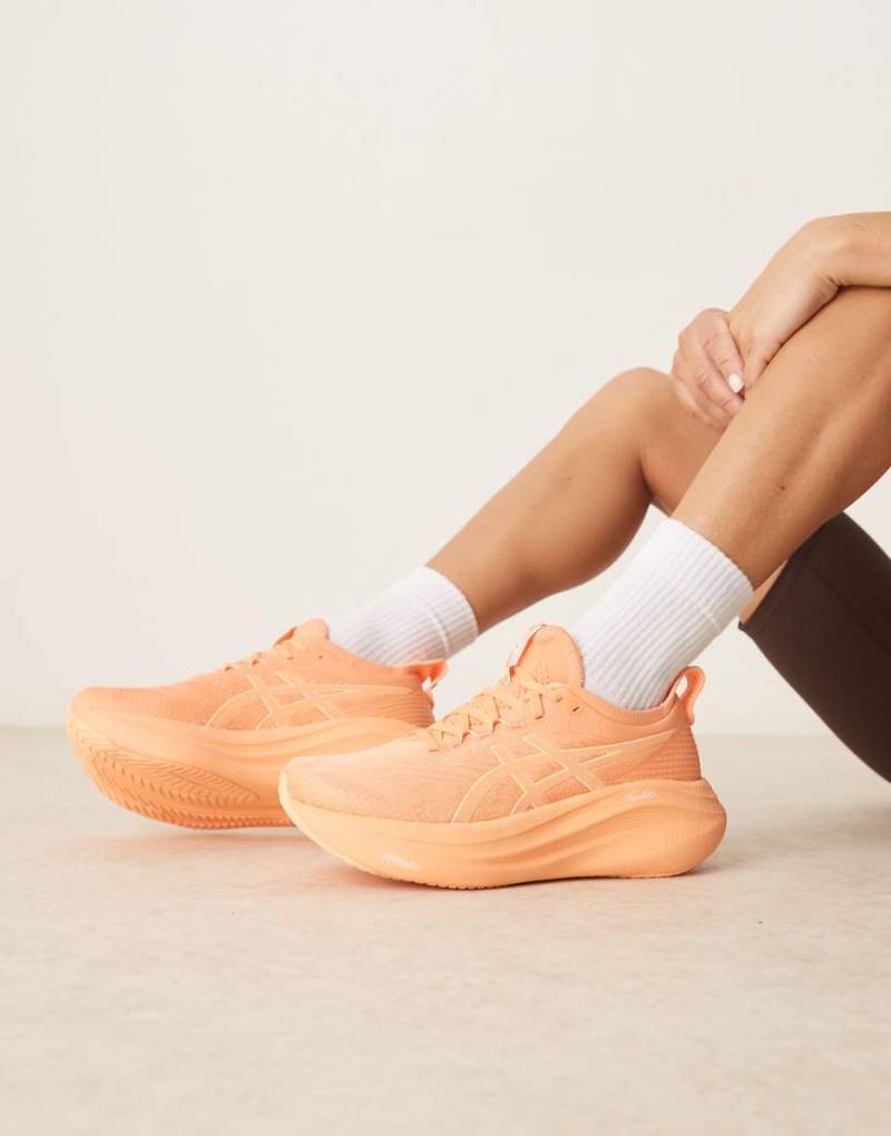 Asics - Gel-Nimbus 27 L - Lauf-Sneaker in Lite-Show and Mojave-Weiß von Asics