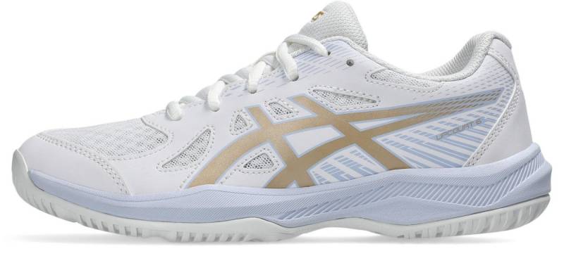 Asics UPCOURT 6 GS WHITE/DIGITAL GRAPE Indoorschuh von Asics