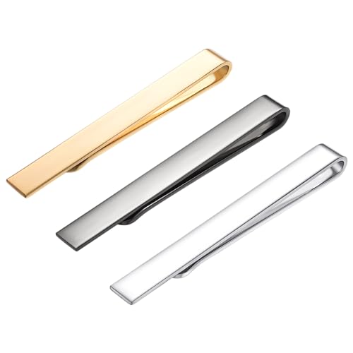 Asienice 3 Stück Schmaler Krawattenklammer schmal Set für Herren Business Hochzeit Tie Clip von Asienice