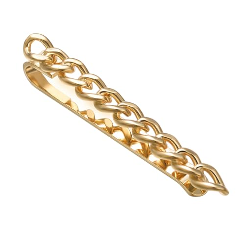 Asienice Business Krawattenklammer herren gold mit Kette Premium Krawattenklammer von Asienice