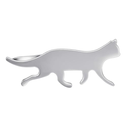 Asienice Krawattennadel Katze Silber Personalisiert Krawattenklammer Tier Edelstahl von Asienice