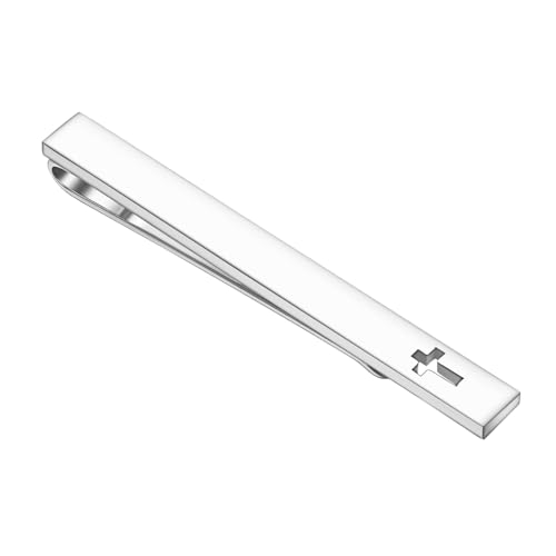 Asienice Krawattennadel für Herren Krawattennadeln Silber Klassische Kreuz Krawattenklammer in Form Eines Kreuzes von Asienice