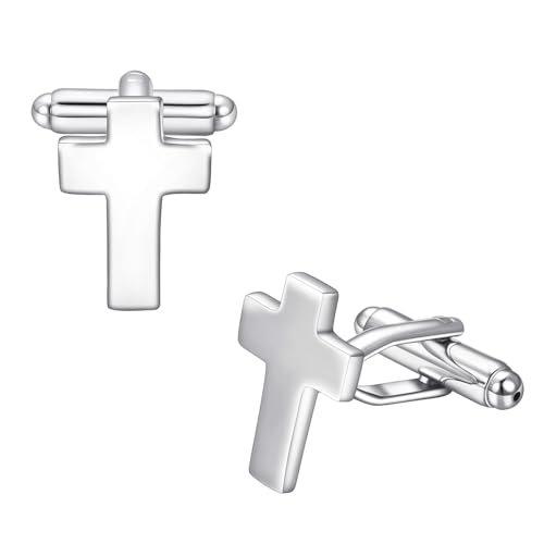 Asienice Manschettenknöpfe Mit Kreuz Silber Manschettenknöpfe Herren Personalisiert Anzug Accessoires Herren von Asienice