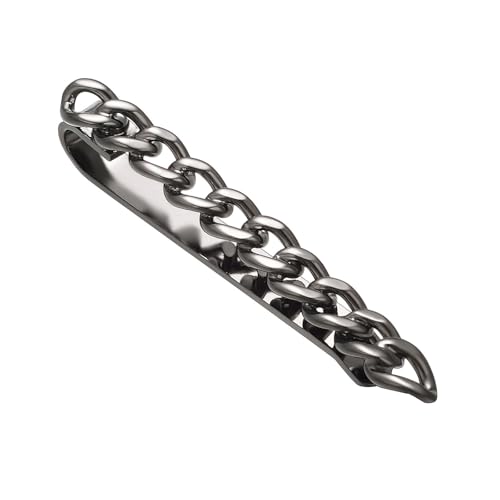 Asienice Schwarze krawattenklammer mit kette Business Krawattenklammern für Herren Krawattennadel Personalisiert von Asienice