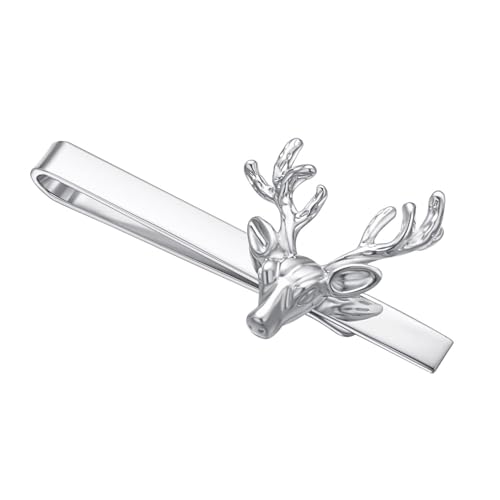 Asienice Silber Krawattennadel Hirsch Tier Krawattenklammer Kupfer Herrenschmuck Für Männer von Asienice