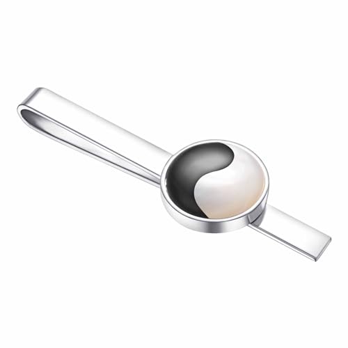 Asienice Krawattennadel Yin Yang Silberne krawattenklammer für Herren Schwarz und Weiß Tai Chi Hochwertig Schmuck von Asienice