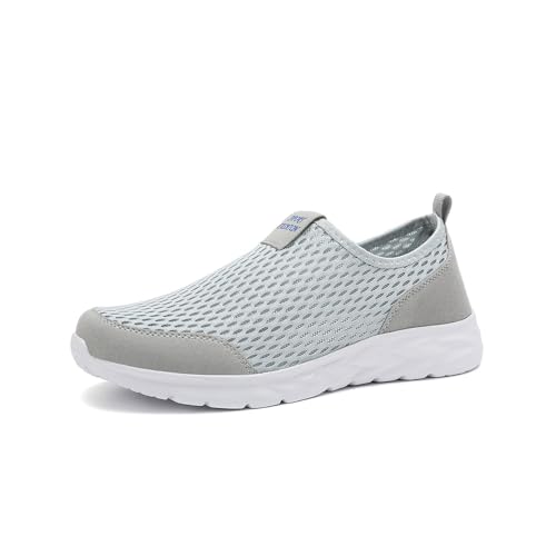 Asifn Atmungsaktive Sneaker Für Herren Leichte Bequeme Freizeit Und Fitnessschuhe rutschfeste Flache Outdoor Wanderschuhe Grau 43 EU von Asifn
