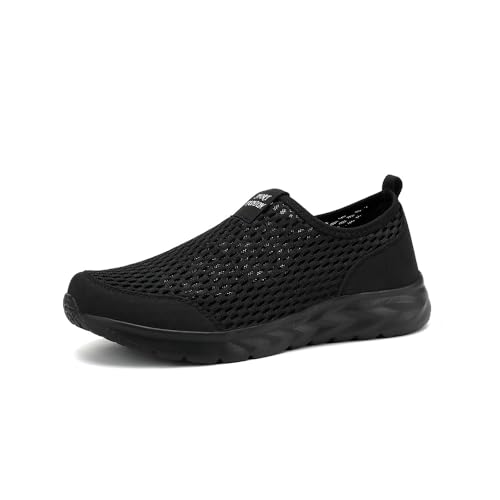 Asifn Atmungsaktive Sneaker Für Herren Leichte Bequeme Freizeit Und Fitnessschuhe rutschfeste Flache Outdoor Wanderschuhe Schwarz 45 EU von Asifn