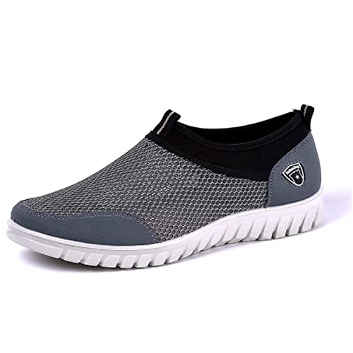 Asifn Bootsschuhe Herren Lässiger Bequemer Slip-On Sneaker Herren Für Leichte Wanderschuhe Flache Bootsschuhe modischer Outdoor-Sneaker（Grau,46 EU von Asifn