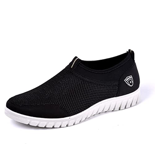 Asifn Bootsschuhe Herren Lässiger Bequemer Slip-On Sneaker Herren Für Leichte Wanderschuhe Flache Bootsschuhe modischer Outdoor-Sneaker（Schwarz,40 EU von Asifn