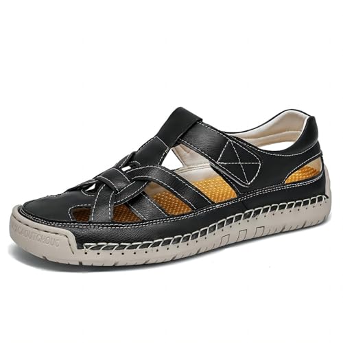 Asifn Damen Freizeitsandalen Für Den Sommer Outdoor Komfort Geschlossene Zehenpartie Strand Verstellbar Leicht Hohl Schwarz 38 EU von Asifn