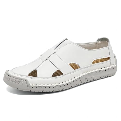 Asifn Damen Freizeitsandalen Für Draußen Leicht Mit Fußgewölbestütze Rutschfest Zum Sommerstrand Flache Weiche Wanderschuhe Weiß 37 EU von Asifn