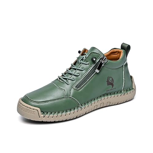 Asifn Frauen Freizeitstiefel Leicht Bequeme Outdoor Wanderstiefel Rutschfest Fahren Mode Leder Barfußstiefel Grün 36 EU von Asifn