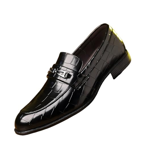 Asifn Herren Business-Lederhalbschuhe Formelle Kleidung Lässig Klassisch Bequem Hochzeit Büro Atmungsaktive Oxford-Schuhe Schwarz 39 EU von Asifn