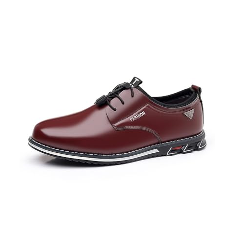 Asifn Herren Casual Oxfords Leder Business Office Loafers Bequeme Mode Schnürung Formelle Flache Schuhe Rot 38 EU Asifn Herren Casual Oxfords Leder Business Office Loafers Bequeme Mode Schnürung Formelle Flache Schuhe Rot 38 EU von Asifn