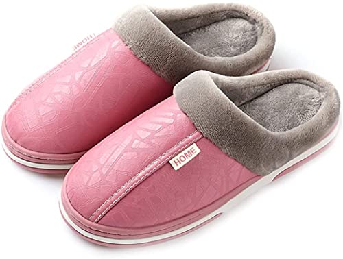 Asifn Herren Damen Hausschuhe Memory House Outdoor Indoor Schuhe Slipper Sohle Clog Anti-Rutsch-Komfort Fleece-Futter Fuzzy Baumwolle(Rosa,36/37 EU,37/38 Markengröße von Asifn