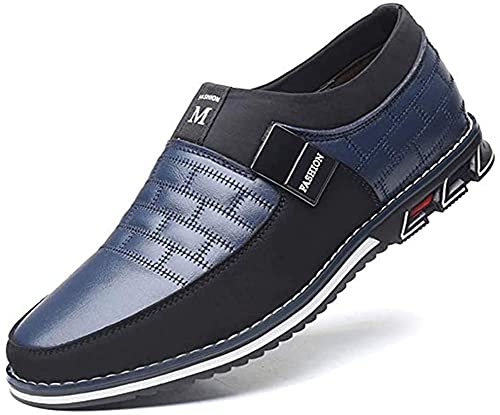 Asifn Herren Driving Herren Business Schuhe Schwarz Mokassin Leder Classic Boat Loafer Outdoor Leichte Casual Slip-On Schuhe（Blau,42 EU von Asifn