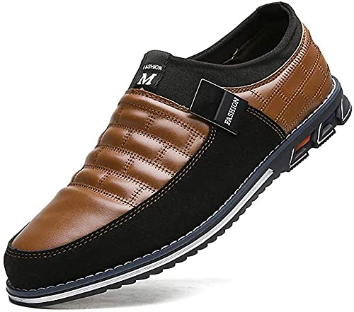 Asifn Herren Driving Herren Business Schuhe Schwarz Mokassin Leder Classic Boat Loafer Outdoor Leichte Casual Slip-On Schuhe（Braun,44 EU von Asifn