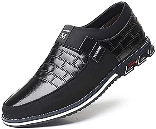 Asifn Herren Driving Herren Business Schuhe Schwarz Mokassin Leder Classic Boat Loafer Outdoor Leichte Casual Slip-On Schuhe（Schwarz,41 EU von Asifn