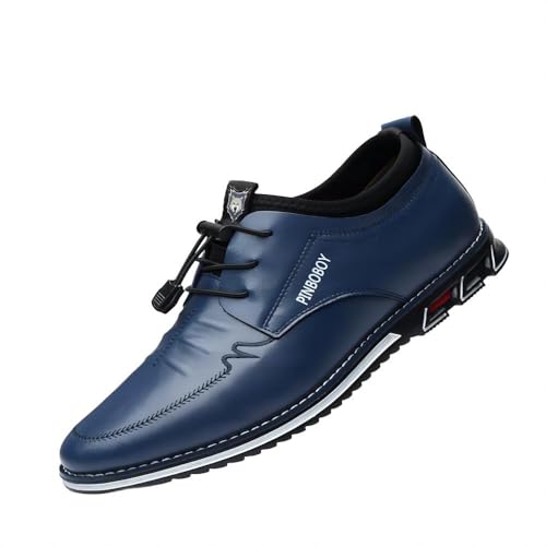 Asifn Herren Freizeit-Loafer Aus Leder Bequem Atmungsaktiv Oxfords Leicht Mokassin Business-Schuhe Blau 50 EU von Asifn