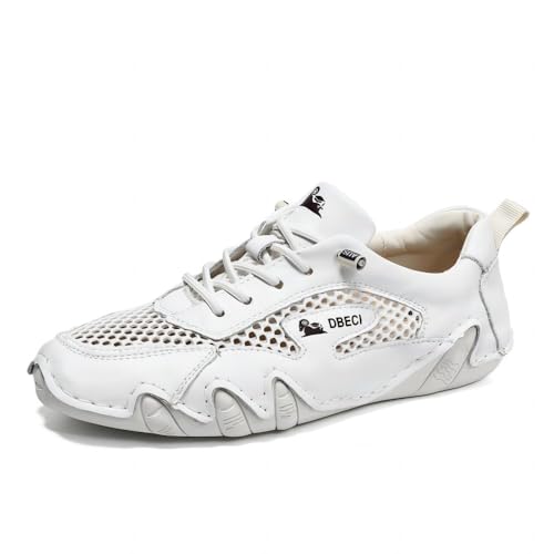 Asifn Herren-Freizeit-Outdoor-Sneakers Atmungsaktiv Komfortabel Wasserdicht Zum Wandern Mesh rutschfest Sommer Weiß 48 EU von Asifn