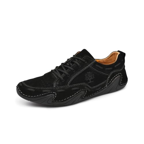 Asifn Herren-Freizeitschuhe Leichte Weiche Und Bequeme rutschfeste Slipper Schnürschuhe Retro Mode Anzugschuhe Schwarz 45 EU von Asifn