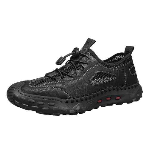 Asifn Herren Freizeitschuhe Leichtgewichtige Atmungsaktive Low-Top Mesh Sportschuhe Gym Outdoor rutschfeste Abriebfeste Trainingsschuhe Schwarz 46 EU von Asifn