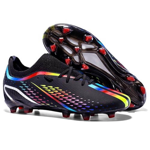 Asifn Herren-Fußballschuhe Jungen-Fünf-Personen-Schuhe Outdoor-Indoor-Spikes-Schuhe Leichtathletik-Schuhe Softball- Und Rugby-Schuhe Schwarz 36 EU von Asifn