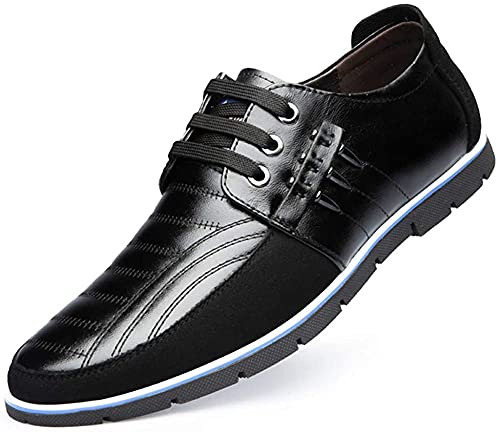 Asifn Herren Leder Schuhe Loafers Casual Oxford Lace Up Business Classic Bequeme Luxus Fahren Büro Gehen Mokassin Britische Mode（Schwarz,40 EU von Asifn
