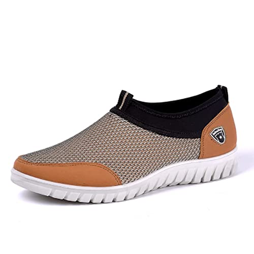 Asifn Bootsschuhe Herren Lässiger Bequemer Slip-On Sneaker Herren Für Leichte Wanderschuhe Flache Bootsschuhe modischer Outdoor-Sneaker（Beige,48 EU von Asifn