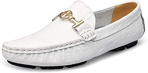 Asifn Herren Leder Casual Slip auf Driving Loafers Wohnung Walking Mokassin Business Kleid Boot Schuhe Mode Slipper(Weiß,47/48 EU,48 Markengröße Asifn Herren Leder Casual Slip auf Driving Loafers Wohnung Walking Mokassin Business Kleid Boot Schuhe Mode Slipper(Weiß,47/48 EU,48 Markengröße von Asifn