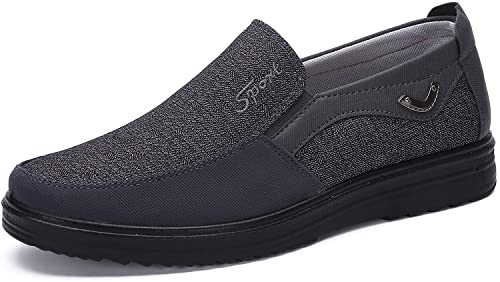 Asifn Herren Leder Fahrschuhe Casual Business Hausschuhe Atmungsaktive weiche Mokassins（Grau,46 EU von Asifn