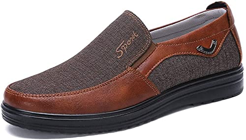 Asifn Herren Mokassin Leder Schuhe Casual Business Hausschuhe atmungsaktiv und weich（Braun,46 EU von Asifn