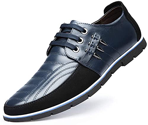 Asifn Herren Leder Schuhe Loafers Casual Oxford Lace Up Business Classic Bequeme Luxus Fahren Büro Gehen Mokassin Britische Mode（Blau,39 EU von Asifn