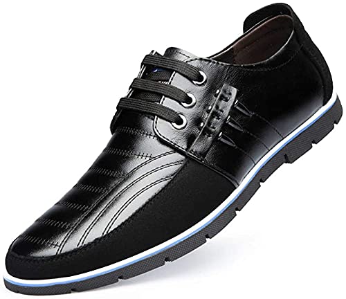 Asifn Herren Leder Schuhe Loafers Casual Oxford Lace Up Business Classic Bequeme Luxus Fahren Büro Gehen Mokassin Britische Mode（Schwarz,42 EU von Asifn