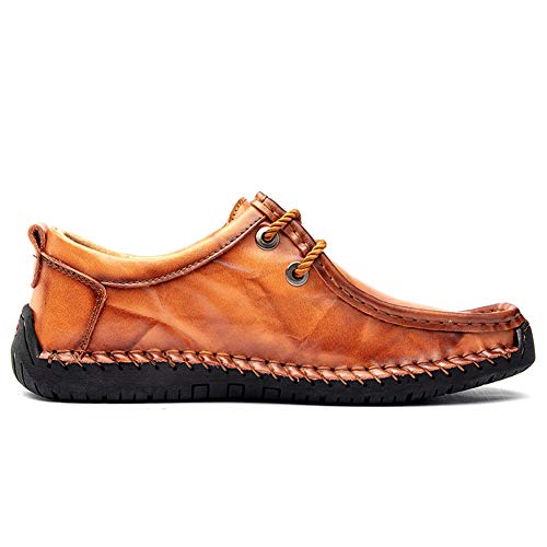Asifn Herren Loafers Casual Leder Kleid Schuhe Driving Penny Boot Mokassins Flats Oxford Hausschuhe Walking（42 EU,Braun von Asifn