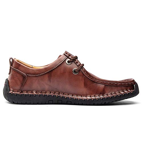 Asifn Herren Loafers Casual Leder Kleid Schuhe Driving Penny Boot Mokassins Flats Oxford Hausschuhe Walking（43 EU,Braun von Asifn