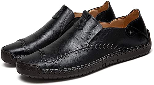 Asifn Herren Loafers Leder Casual Dress Schuhe Driving Penny Boot Mokassins Flats Oxford Hausschuhe Walking（40 EU,Schwarz von Asifn