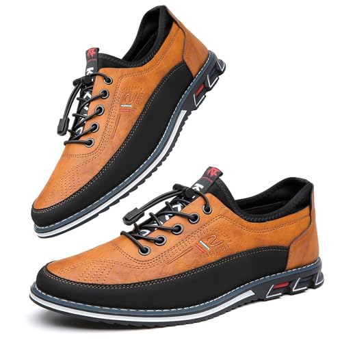 Asifn Herren Mokassins Herren Loafer Outdoor Halbschuhe Klassischer Anzugschuhe Slipper Rutsch Atmungsaktive Weiche Gelb 48 EU von Asifn