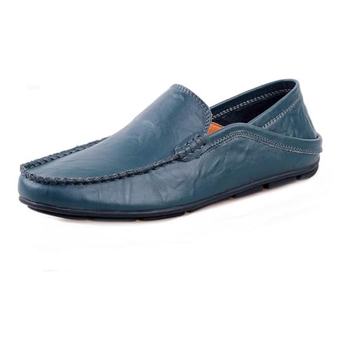 Asifn Herren Stilvolle Slipper Sommer Leichte Mokassins Zum Autofahren Modische Arbeitsschuhe Outdoor-Flats Blau 45 EU von Asifn