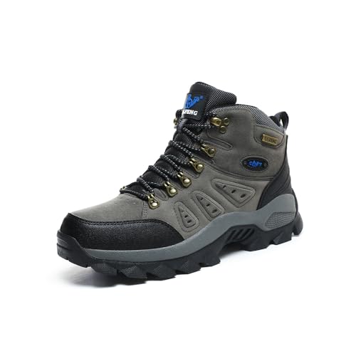 Asifn Herren-Wanderstiefel Outdoor-Wanderschuhe Trekking-Schuhe Arbeitsschuhe Kletterschuhe Rutschfeste Leichte Camping-Arbeitsschuhe Grau 45 EU von Asifn